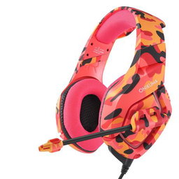 Onikuma K1B Gaming Headphones - Red Camo