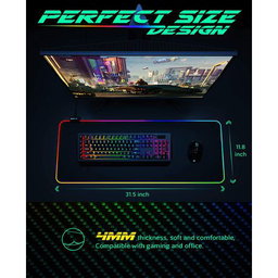 RGB LED Color Changing XXL Gaming Mouse Pad 800 x 300mm.