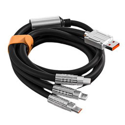 Fast Charging Cable 1.2m 100W 6A 3-in-1 Type-C + Micro USB + Lightning