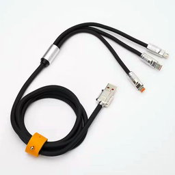 Fast Charging Cable 1.2m 100W 6A 3-in-1 Type-C + Micro USB + Lightning