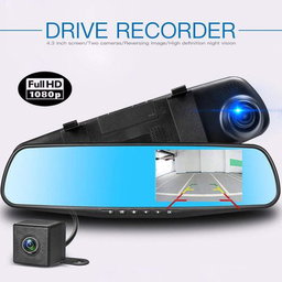 4.3" Rearview Mirror Dual Channel Recorder Vehicle Blackbox DVR