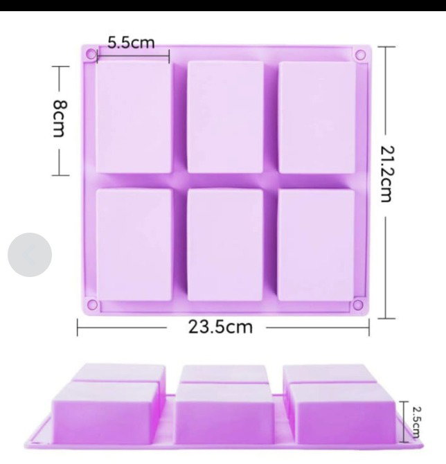 Molde silicon 6 cavidades para jabones_0