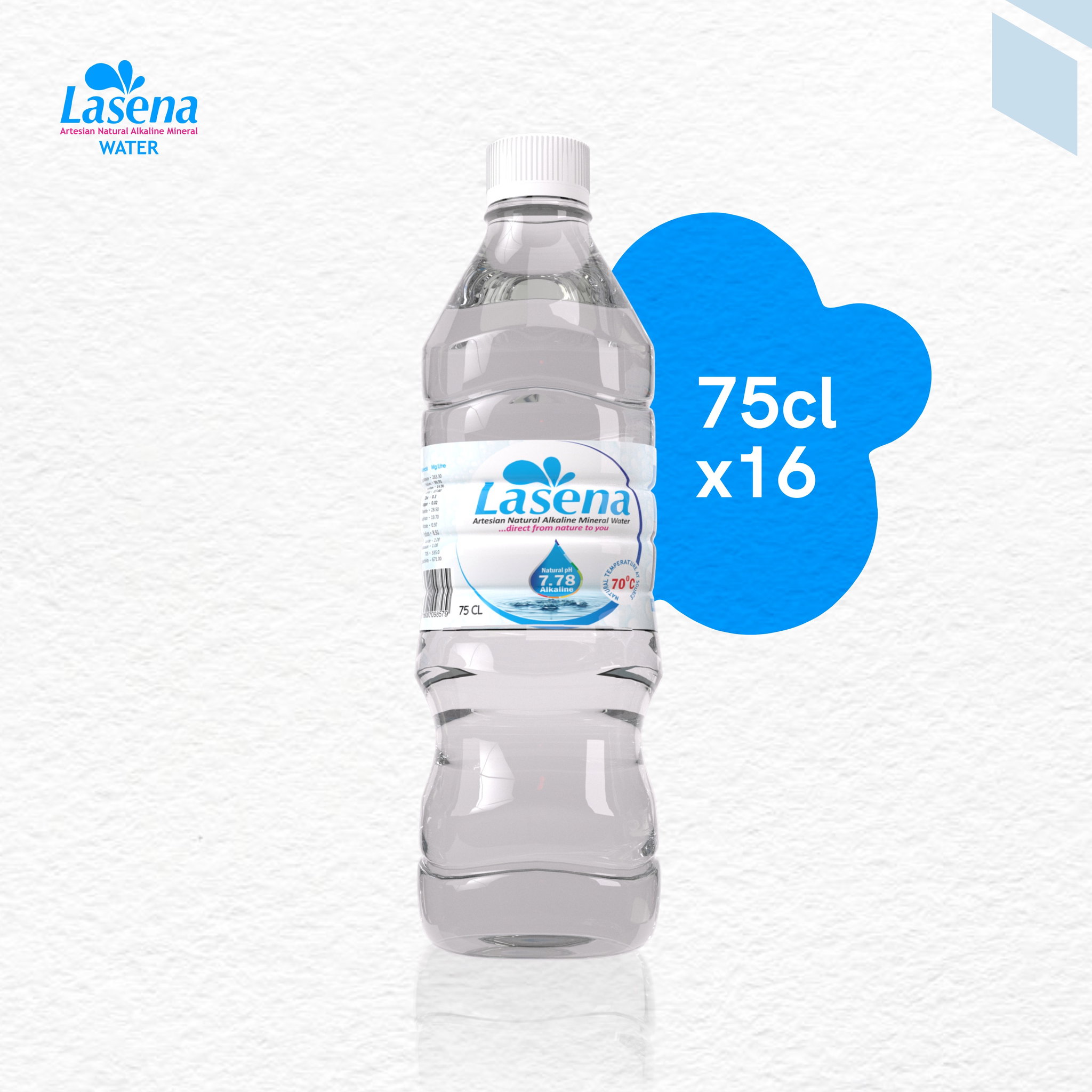 Lasena Natural Alkaline Water - 75CL Pack Of 16 Bottles_0
