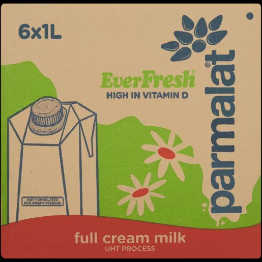 Parmalat Everfresh UHT Full Cream Milk Pack 6 x 1L