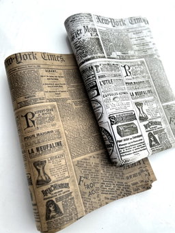 DELI PAPERS - “NEWSPAPER PRINTS”  / BLACK & BROWN- 3 SIZES