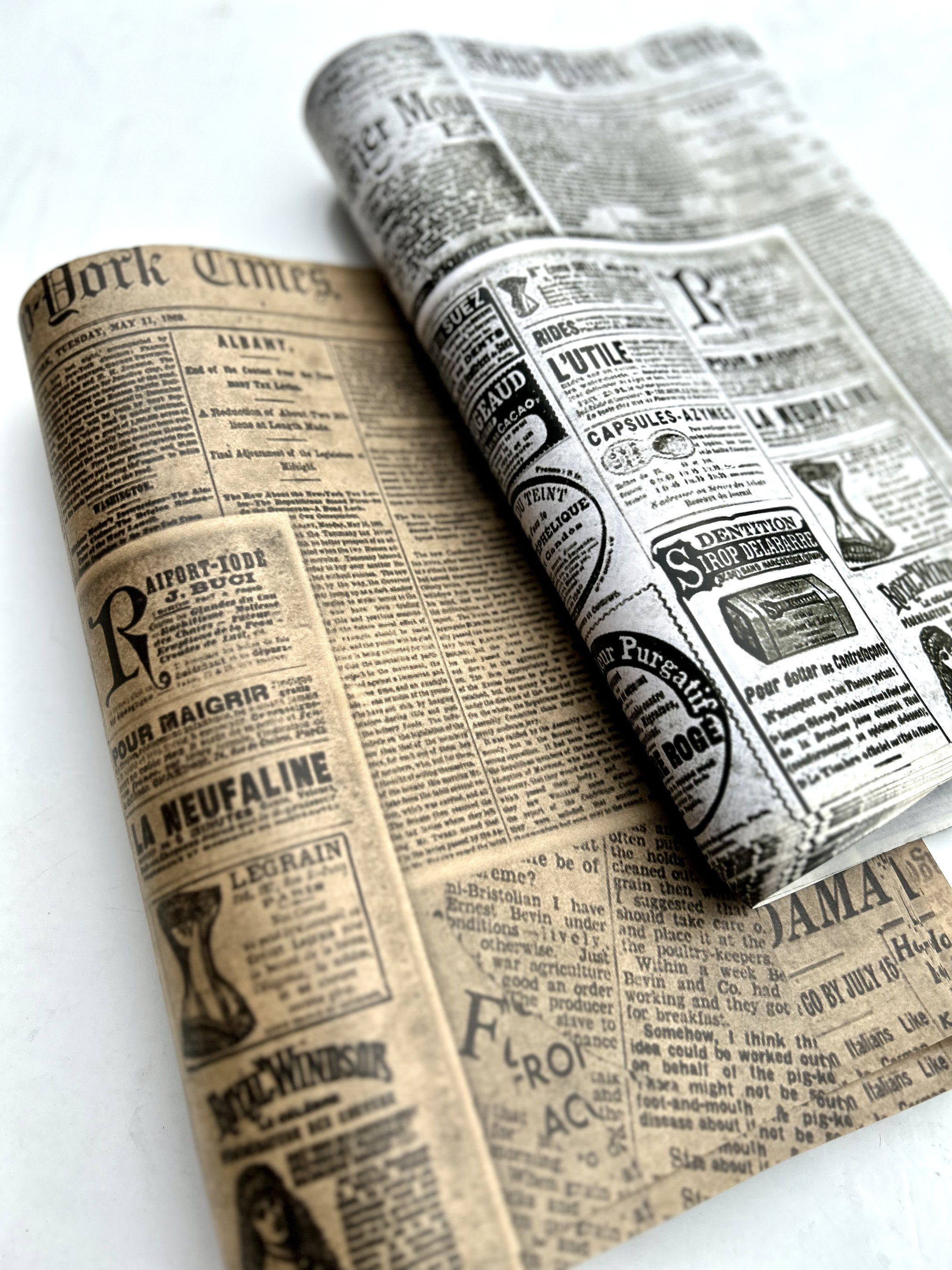  DELI PAPERS - “NEWSPAPER PRINTS'' / BLACK & WHITE - 3 SIZES_5