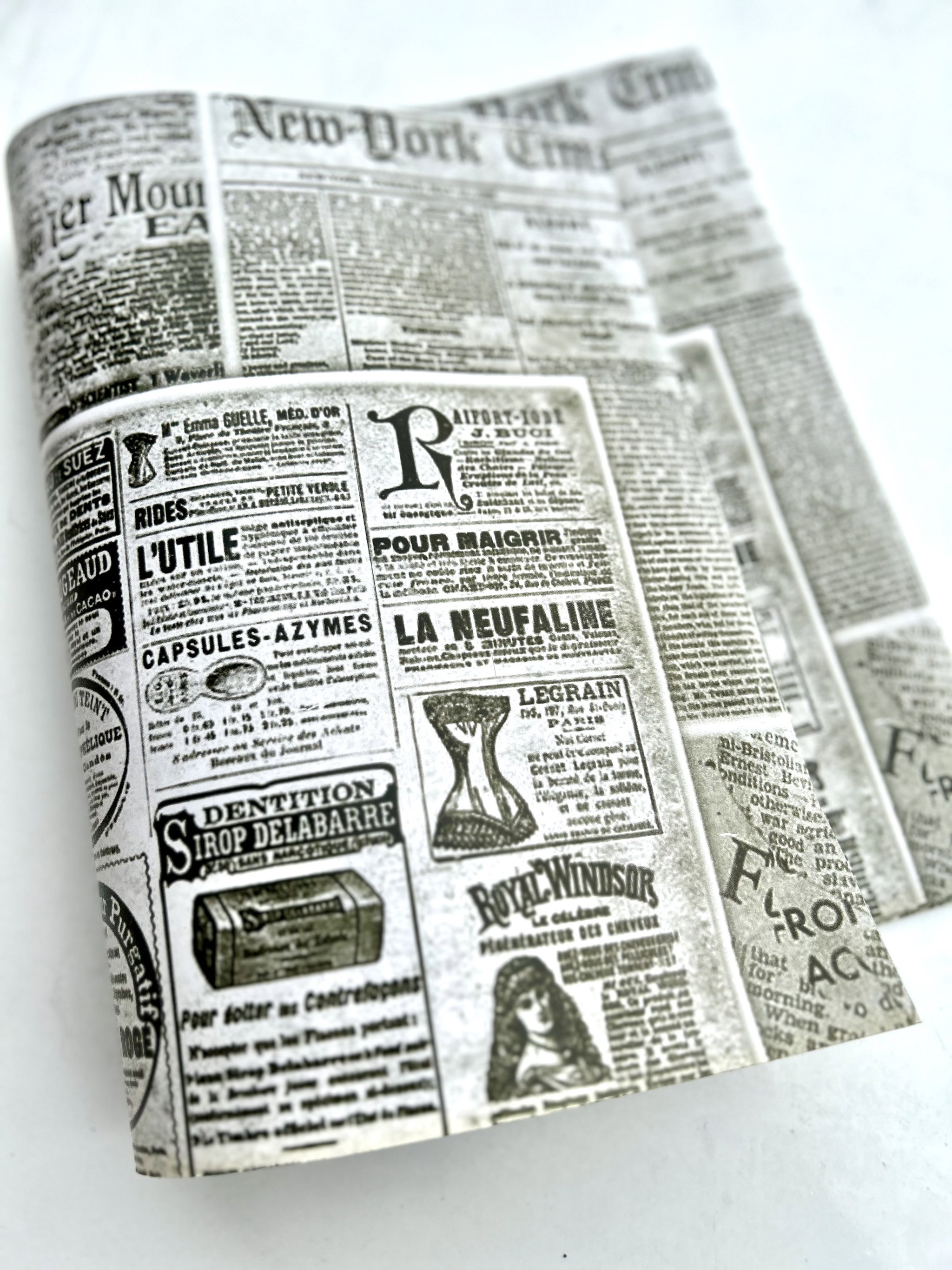  DELI PAPERS - “NEWSPAPER PRINTS'' / BLACK & WHITE - 3 SIZES_6