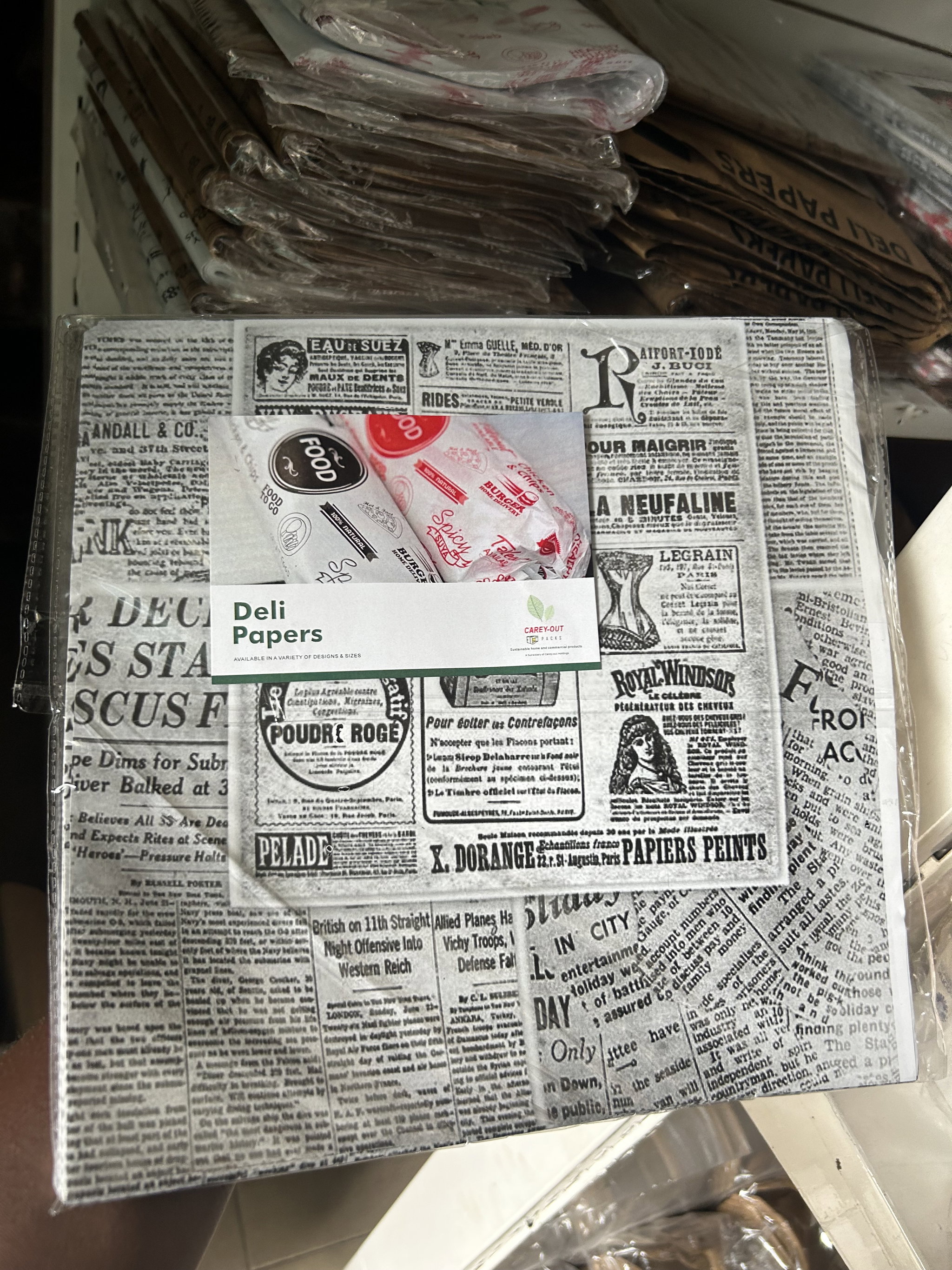  DELI PAPERS - “NEWSPAPER PRINTS'' / BLACK & WHITE - 3 SIZES_2