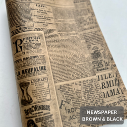 DELI PAPERS - “NEWSPAPER PRINTS”  / BLACK & BROWN- 3 SIZES