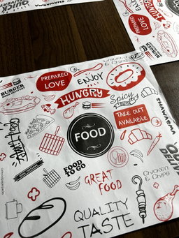 “ FOOD TO GO “ TABLE MATS - 12” x 12” - PACK OF 50 PIECES