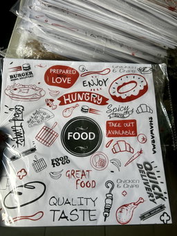 “ FOOD TO GO “ TABLE MATS - 12” x 12” - PACK OF 50 PIECES