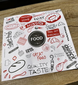 “ FOOD TO GO “ TABLE MATS - 12” x 12” - PACK OF 50 PIECES