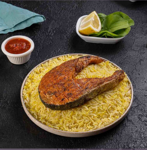 سمك سلمون مشوي رز مندي_0