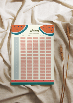 Printable Ramadhan Khatam chart (ADULTS)-WATERMELON