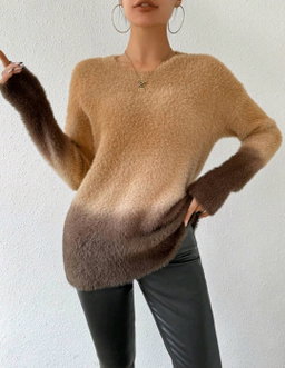 Ombre Fluffy knit sweater