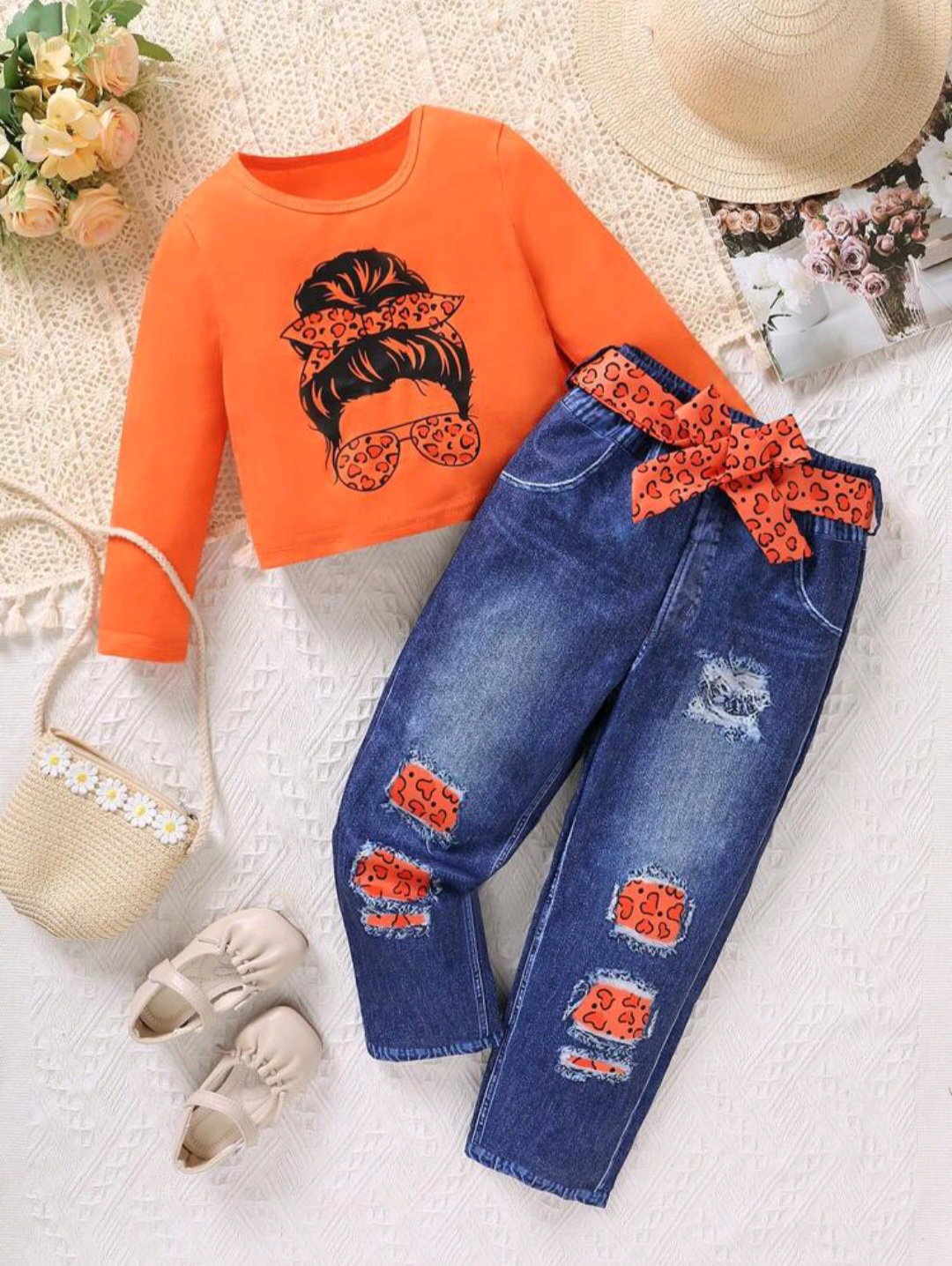 Girls 4 to 7 years top and pants