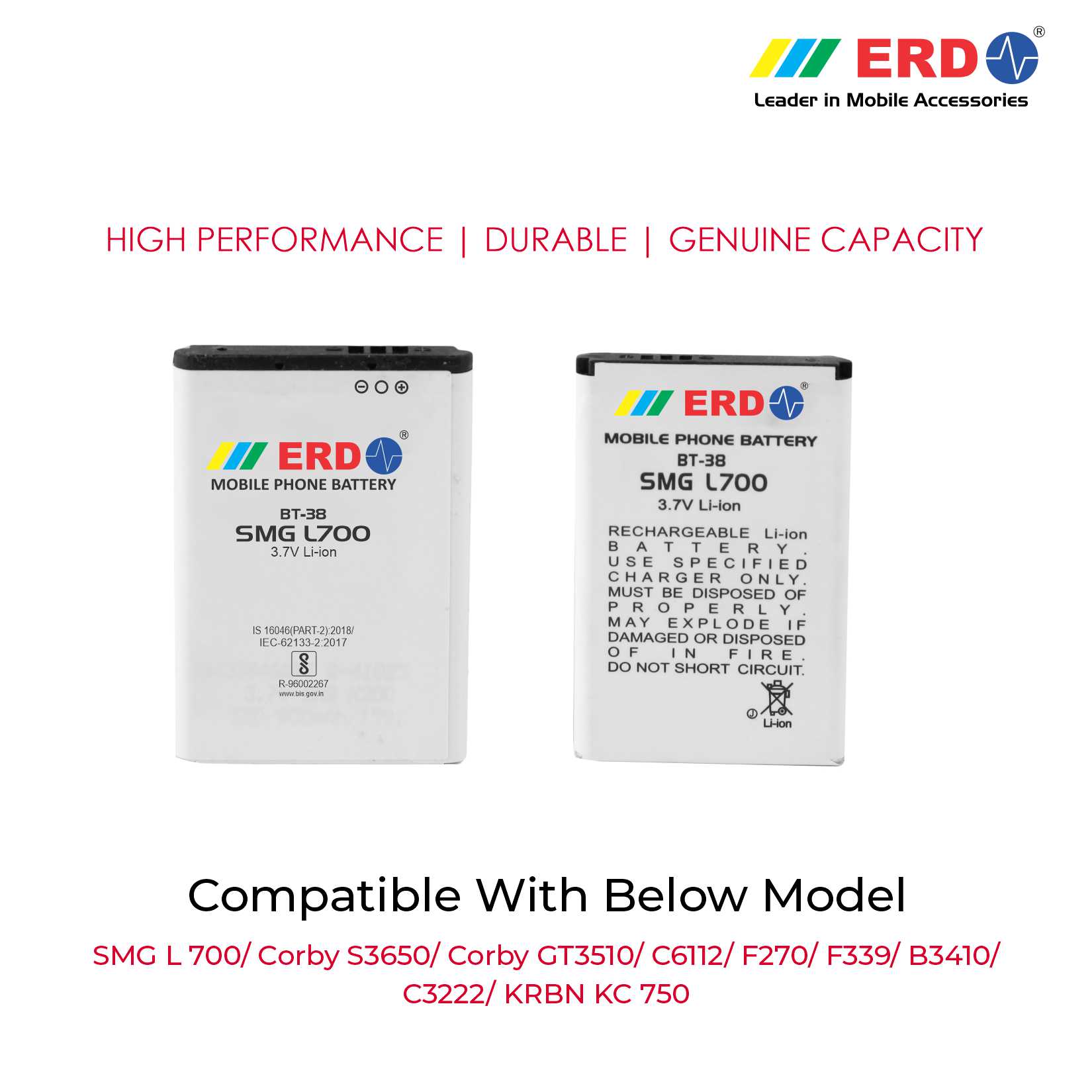 ERD BT-38 LI-ION Mobile Battery Compatible for Samsung L700_0