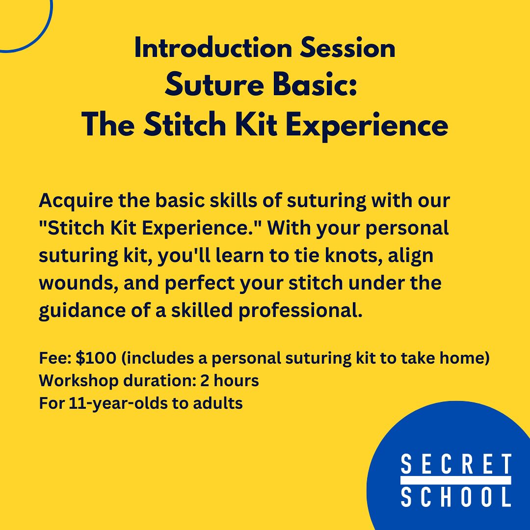 Private Group: In Stitches: Learn the Art of Suturing for Adults & Students (11yo and up) - 16 & 23 June 2024 4pm_1
