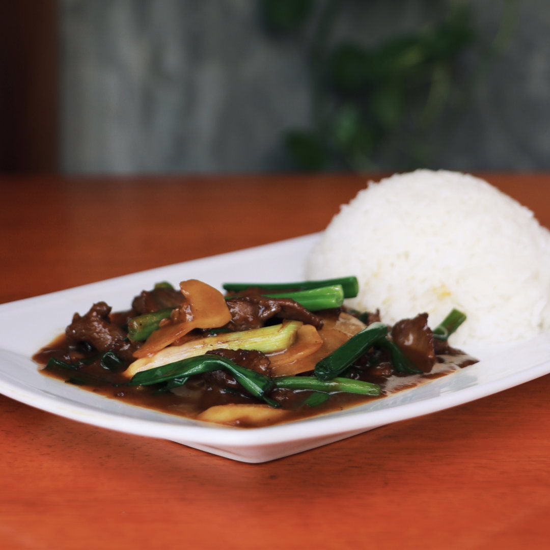Fried Ginger Beef with Rice