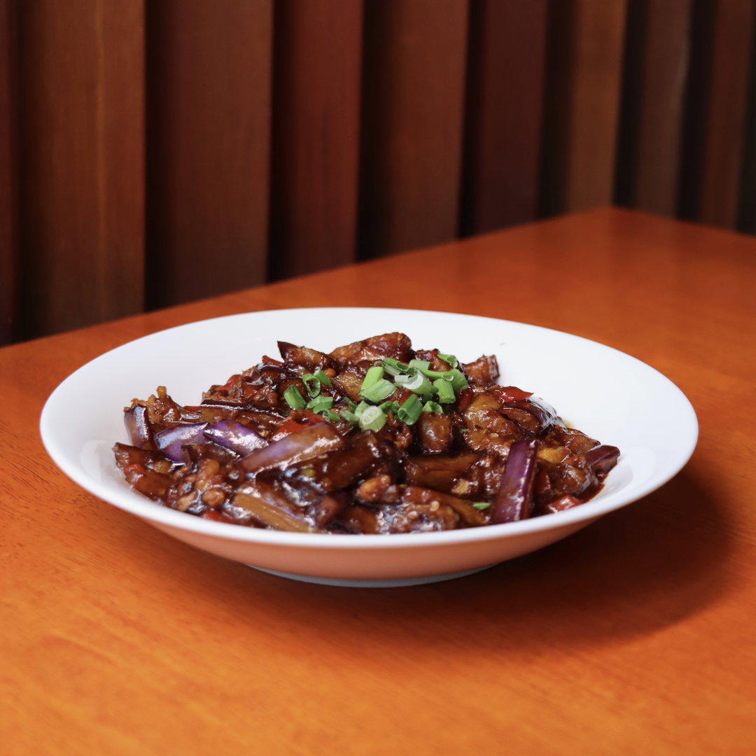 Egg Plant with Minced Chicken & Salted Fish
