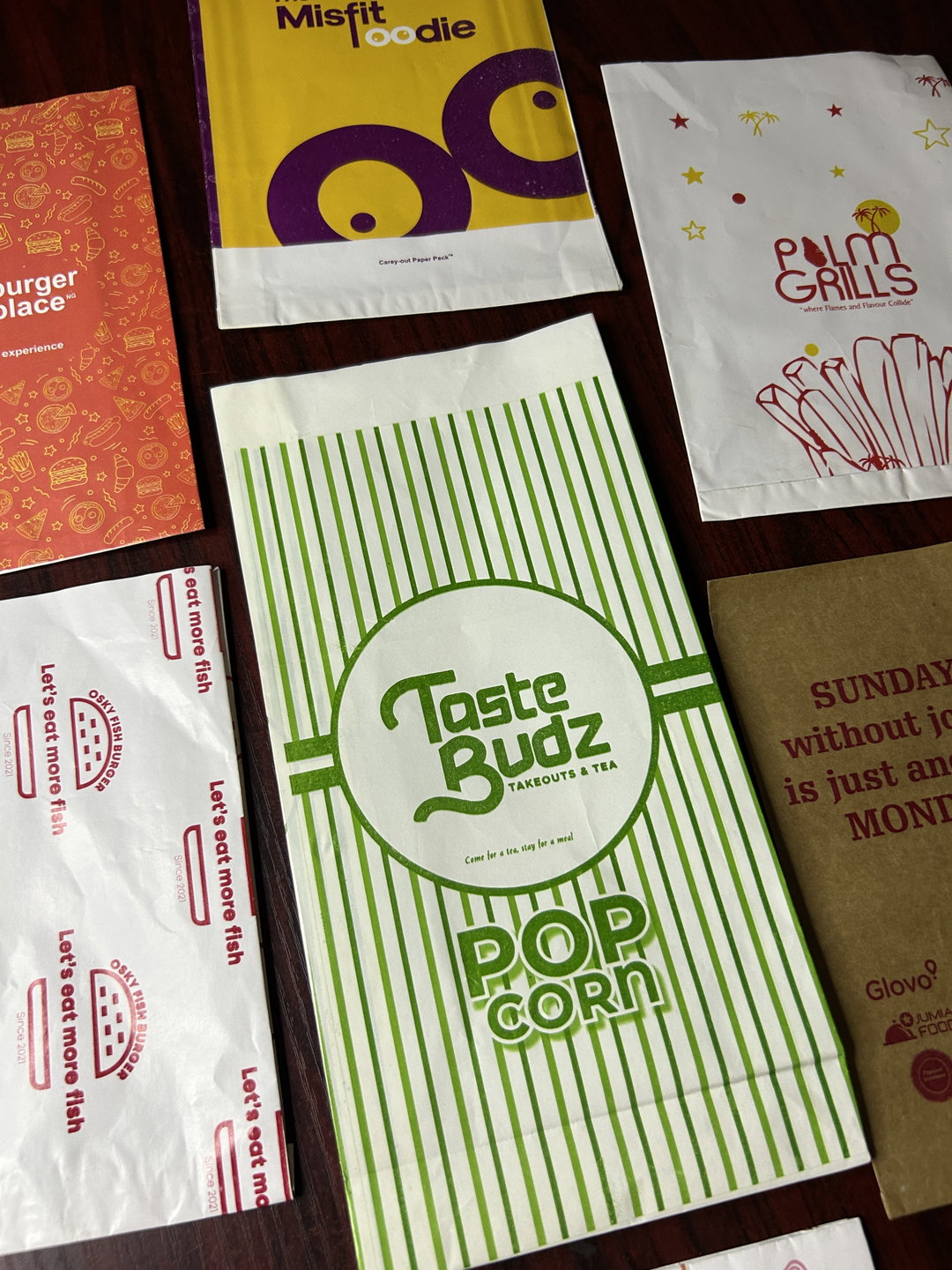 BRANDED LARGE POPCORN TAKEOUT BAGS / MINIMUM ORDER QUANTITY OF 1000 PIECES
