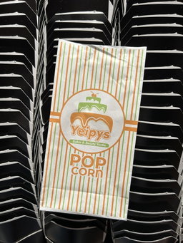 BRANDED LARGE POPCORN TAKEOUT BAGS /  MINIMUM ORDER QUANTITY OF 1000 PIECES