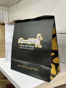 BRANDED KRAFT DELIVERY TAKEOUT BAGS - BROWN - 10.5’’ x 9’’ x 6’’ / MINIMUM ORDER QUANTITY OF 500 PIECES