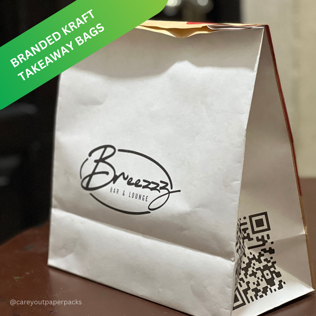 BRANDED KRAFT DELIVERY TAKEOUT BAGS - BROWN - 10.5’’ x 9’’ x 6’’ / MINIMUM ORDER QUANTITY OF 500 PIECES_10