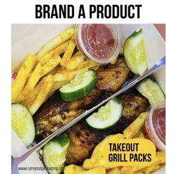 BRANDED TAKEOUT BOXES - 7” x 4” x 3” / MINIMUM ORDER QUANTITY OF 500 PIECES