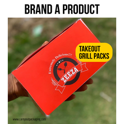 BRANDED TAKEOUT BOXES - 7” x 4” x 3” / MINIMUM ORDER QUANTITY OF 500 PIECES