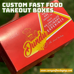 BRANDED TAKEOUT BOXES - 7” x 4” x 3” / MINIMUM ORDER QUANTITY OF 500 PIECES