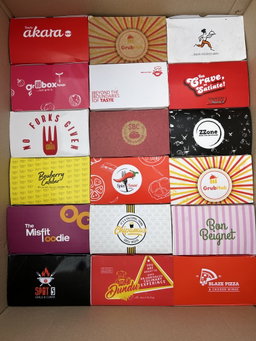BRANDED TAKEOUT BOXES - 6” x 3” x 3” / MINIMUM ORDER QUANTITY OF 500 PIECES 