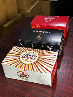 BRANDED TAKEOUT BOXES - 6” x 3” x 3” / MINIMUM ORDER QUANTITY OF 500 PIECES 