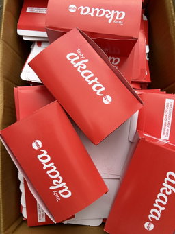 BRANDED TAKEOUT BOXES - 6” x 3” x 3” / MINIMUM ORDER QUANTITY OF 500 PIECES 