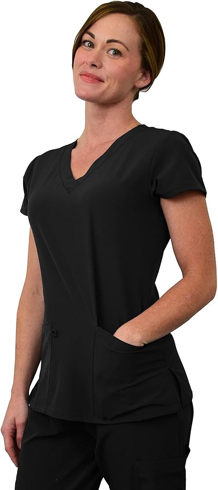 Plus Size Classic V Neck Scrub Top_1