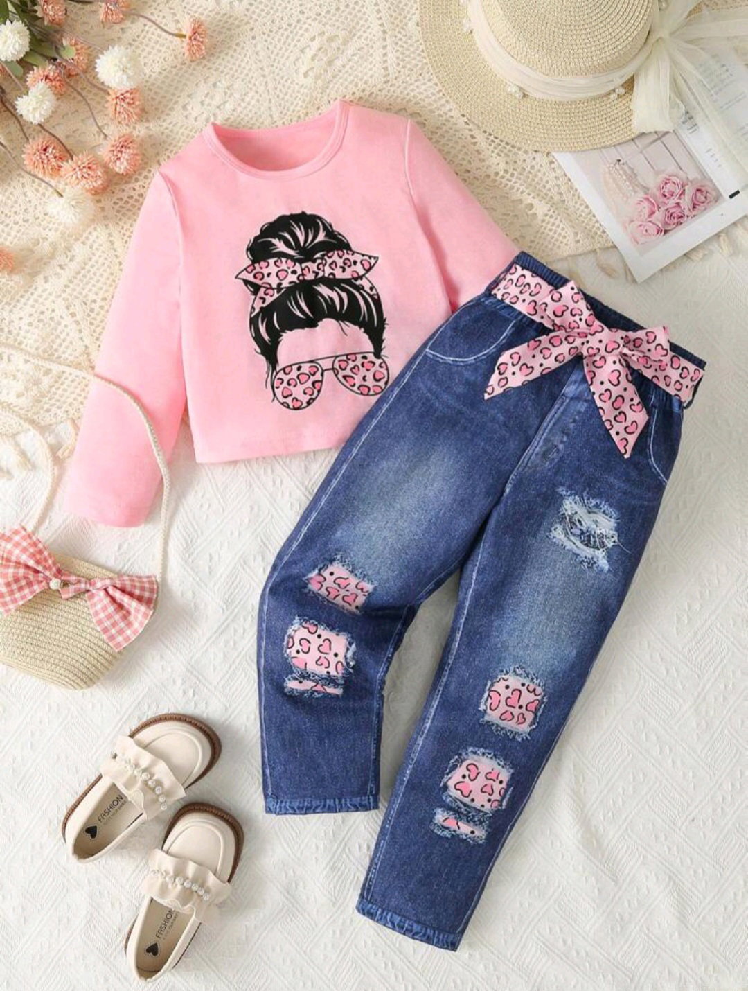 Girls Top,Pants and belt 
