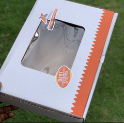 BRANDED CORRUGATED WINDOWED  PLATTER BOXES - 15.5” x 10” x 5.5” -  MINIMUM ORDER QUANTITY OF 250 PIECES