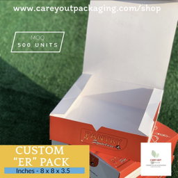 BRANDED “ER” TAKEOUT BOXES  / MINIMUM ORDER QUANTITY OF 500 PIECES
