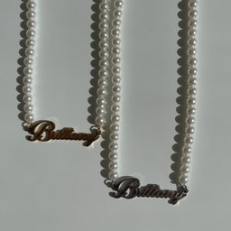 Custom/ Personalized Pearl Nameplate Necklace
