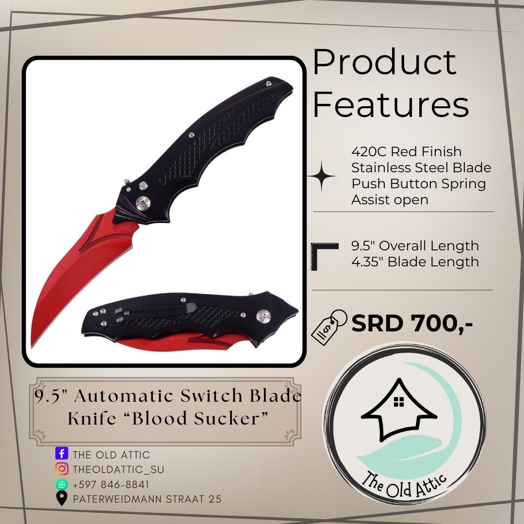 Automatic switch blade knife blood sucker