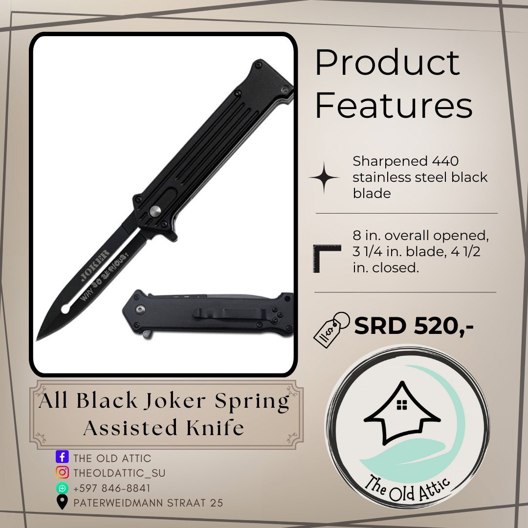 All black joker spring assisted knife