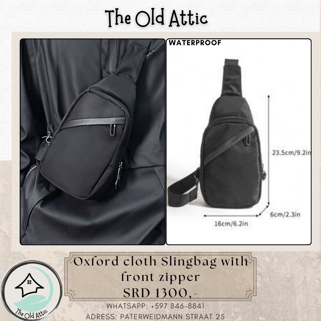 Oxford cloth slingbag w front zipper