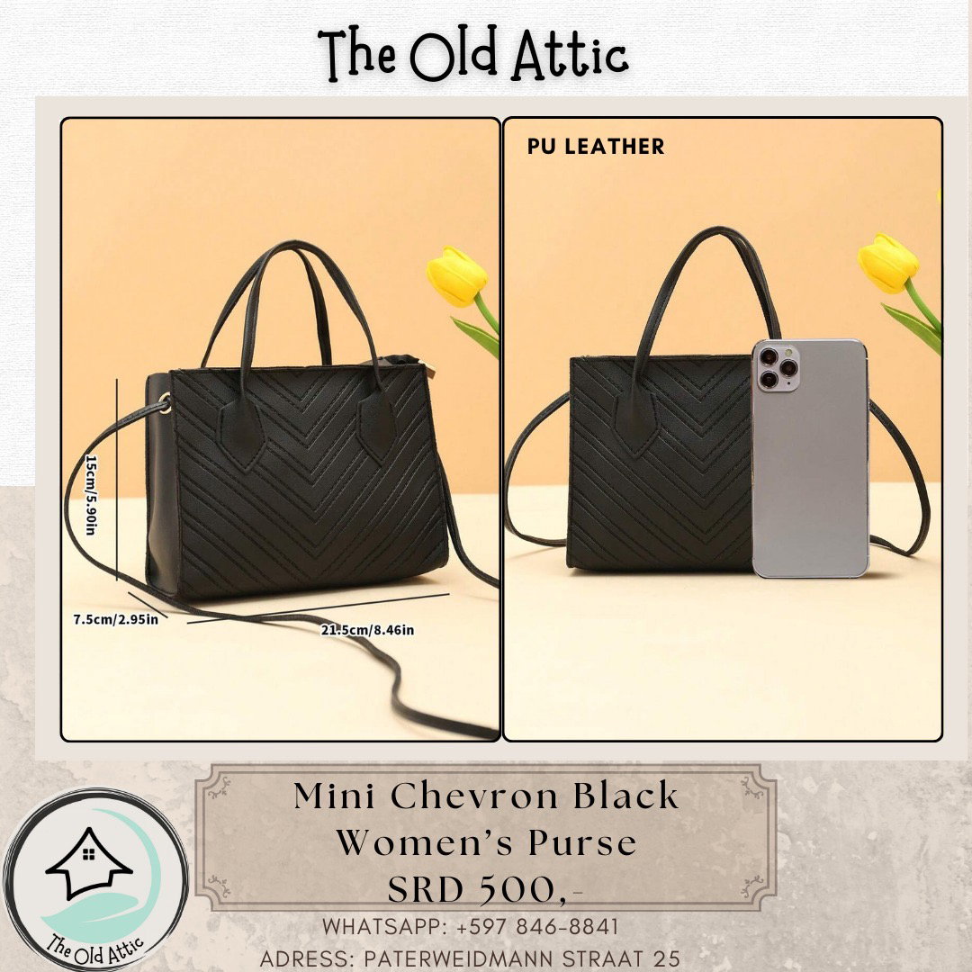 Mini chevron black womens purse 