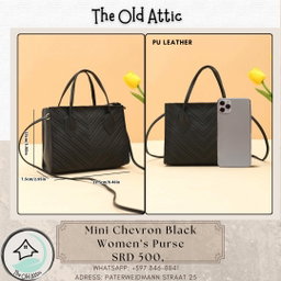 Mini chevron black womens purse 