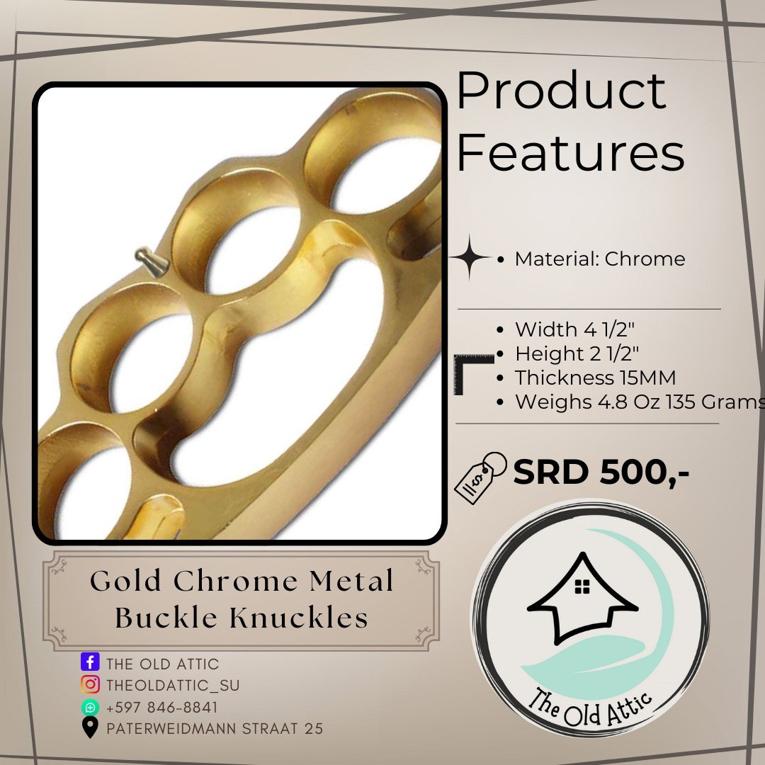 Gold chrome metal buckle knuckles