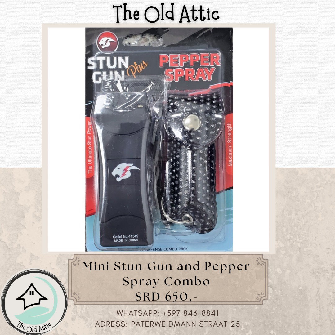 Mini stun gun and pepper spray combo