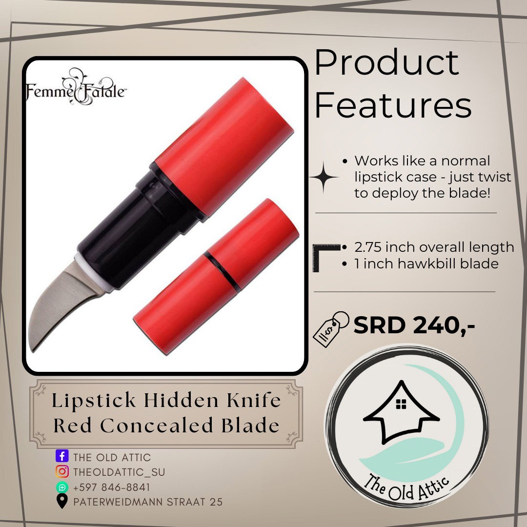 Lipstick hidden knife red concealed blade