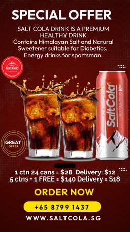Saltcola, Premium, Healthy, Less CO2, Himalayan Salt, Soft Energy Drink & Safe for Diabetics