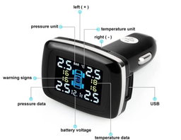 Wireless Car Tyre Pressure Monitoring System -Cigarette Lighter Installation