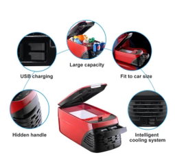 Portable DC 12V 24V mini car refrigerator 8L